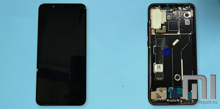 замена оригинального экрана со стеклом в рамке Xiaomi Mi8
